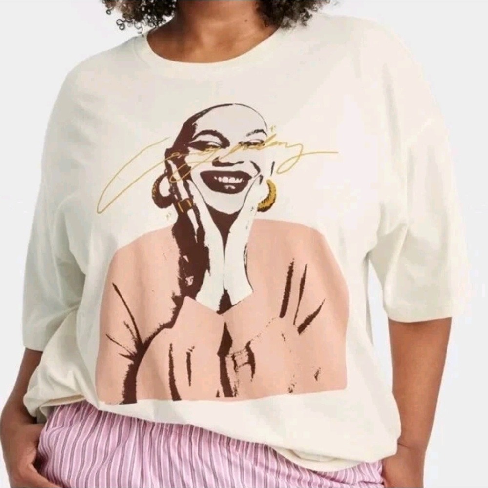 Legendary Rootz Oversized Graphic TShirt Large BHM‎ Short Sleeve Ella Fitzgerald